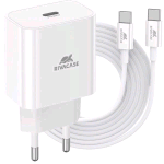 RIVACASE CARICABATTERIE DA RETE USB-C PD 20W CON CAVO USB-C 1 MT BIANCO