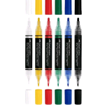 FABER CASTELL BLACK EDITION SHAKE & PAINT MARCATORE ACRILICO DOPPIA PUNTA SPESSA E SOTTILE COLORI ASSORTITI CONF 6 Pz.