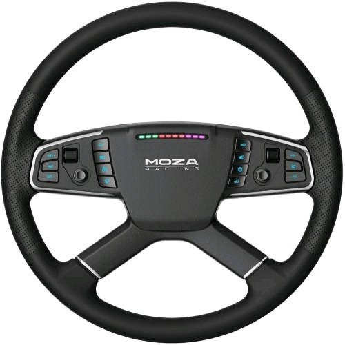 MOZA RACING TRUCK WHEEL VOLANTE PER PC RGB DIAMETRO 400mm TELAIO IN ALLUMINIO RIVESTITO IN ECOPELLE NERO