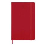 MOLESKINE DAILY PLANNER AGENDA GIORNALIERA 2026 12 MESI FORMATO LARGE 13 X 21 CM COPERTINA RIGIDA CHIUSURA CON ELASTICO ROSSO