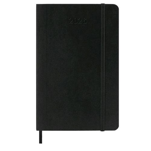 MOLESKINE WEEKLY PLANNER AGENDA SETTIMANALE 2026 12 MESI FORMATO POCKET 9 X 14 CM COPERTINA MORBIDA CHIUSURA CON ELASTICO NERO