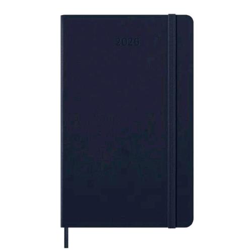 MOLESKINE WEEKLY PLANNER AGENDA SETTIMANALE 2026 12 MESI FORMATO LARGE 13 X 21 CM COPERTINA RIGIDA CHIUSURA CON ELASTICO BLU