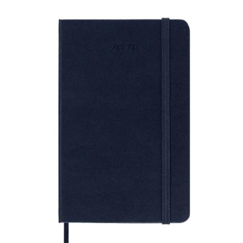 MOLESKINE WEEKLY PLANNER AGENDA SETTIMANALE 2026 12 MESI FORMATO POCKET 9 X 14 CM COPERTINA RIGIDA CHIUSURA CON ELASTICO BLU
