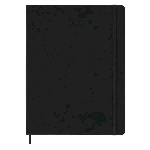 MOLESKINE WEEKLY PLANNER AGENDA SETTIMANALE 2026 12 MESI FORMATO XL 19 X 25 CM COPERTINA RIGIDA CHIUSURA CON ELASTICO NERO