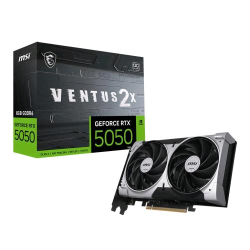 MSI GEFORCE RTX 5050 8G VENTUS 2X OC SCHEDA VIDEO NVIDIA 8 GB GDDR6 DUAL FAN PCI Express x16 5.0 - 1 x HDMI 3 x DISPLAYPORT