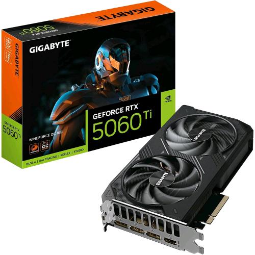 GIGABYTE GEFORCE RTX 5060 Ti WINDFORCE OC 16GB GDDR7 DUAL FAN PCI Express x16 5.0 - 3 x DISPLAYPORT 1 x HDMI