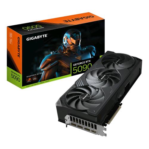 GIGABYTE GEFORCE RTX 5090 WINDFORCE OC 32GB GDDR7 DLSS4 TRIPLE FAN PCI Express x16 5.0 - 3 x DISPLAYPORT 1 x HDMI
