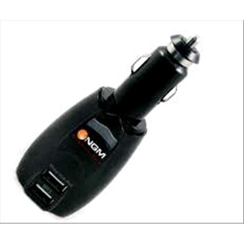 NGM CAR & TRAVEL 2USB CARICABATTERIA AUTO E RETE 2USB BLACK