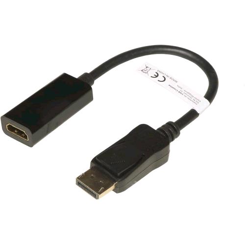 LINK LKADAT210 ADATTATORE DA DISPLAYPORT 1.2 MASCHIO AD HDMI 1.4 FEMMINA CONTATTI DORATI 4K 30Hz 20cm NERO