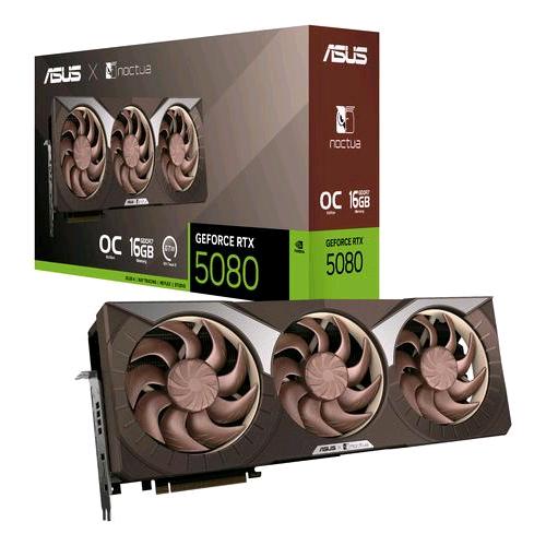 ASUS GEFORCE RTX 5080 NOCTUA OC EDITION 16GB GDDR7 DLSS4 TRIPLE FAN PCI Express 5.0 - 2 x HDMI 3 x DISPLAYPORT