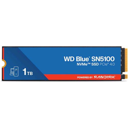WESTERN DIGITAL BLUE SN5100 SSD 1TB M.2 2280 NVMe INTERNO PCI Express 4.0 QLC 3D NAND LETTURA 7.100 MB/s SCRITTURA 6700 MB/s