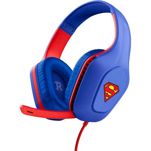 TRUST GXT416SM ZIROX SUPERMAN CUFFIE GAMING OVER-EAR CON MICROFONO DRIVER 50mm JACK 3.5mm CAVO 1.2 MT BLU