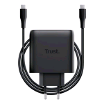 TRUST MAXO ALIMENTATORE 65W GaN USB-C CON CAVO INCLUSO 2 MT NERO