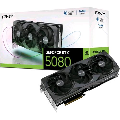 PNY GEFORCE RTX 5080 16GB GDDR7 DLSS4 TRIPLE FAN PCi Express 5.0 16x - 1x HDMI 3 x DISPLAYPORT