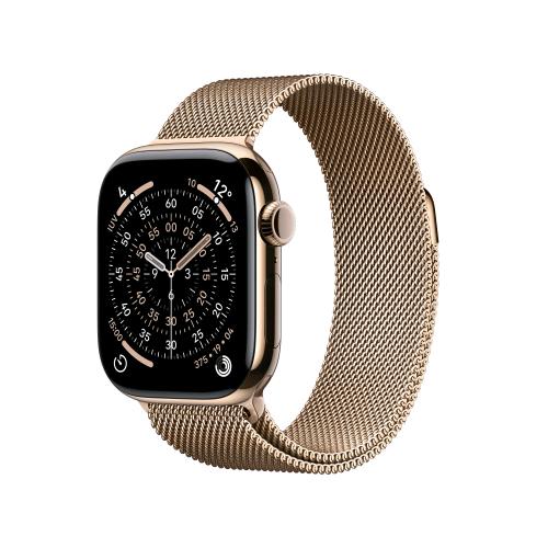 APPLE WATCH SERIES 11 GPS + CELLULAR 5G 42mm CASSA TITANIO ORO CON LOOP IN MAGLIA MILANESE ORO