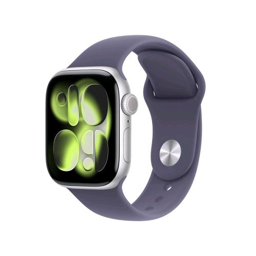 APPLE WATCH SERIES 11 GPS 42mm CASSA ALLUMINIO ARGENTO CON SPORT BAND VIOLA NEBBIA - S/M