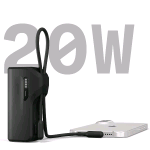 CYGNETT THUMBOOST POWERBANK 5.000mAh 20 W 2 PORTE USB-C CON CAVO USB-C INTEGRATO NERO