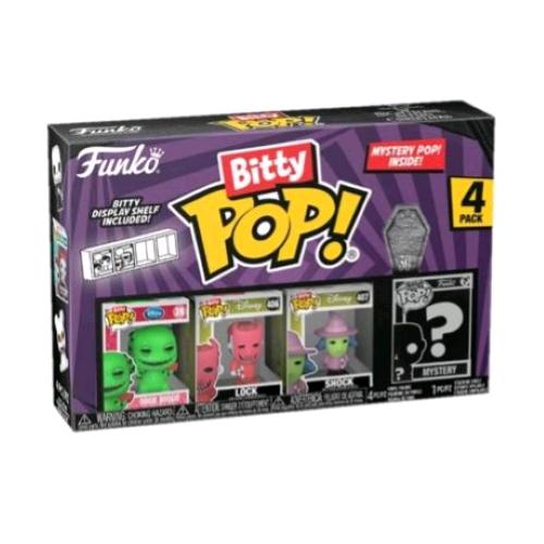 FUNKO BITTY POP NIGHTMARE BEFORE CHRISTMAS 4PK OOGIE BOOGIE LOCK SHOCK E UNA MINI FIGURA MISTERIOSA A SORPRESA