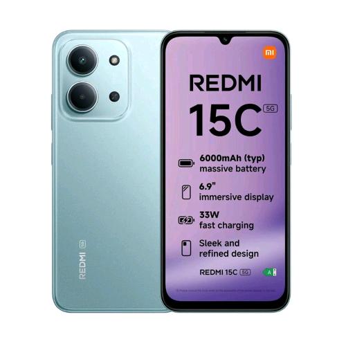 XIAOMI REDMi 15C 5G DUAL SIM 6.9" OCTA CORE 128GB RAM 4GB 5G TIM MINT GREEN