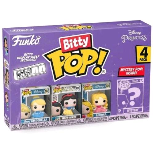 FUNKO POP BITTY POP DISNEY PRINCESS 4PK CINDERELLA SNOW WHITE AURORA E UNA MINI FIGURA MISTERIOSA A SORPRESA