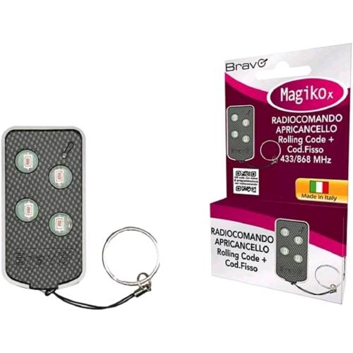 BRAVO MAGIKOx RADIOCOMANDO APRICANCELLO ROLLING CODE + CODICE FISSO AUTOAPPRENDENTE  433/868MHz
