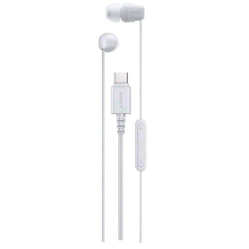 SONY IER-EX15C AURICOLARI CON MICROFONO IN-EAR USB-C CONTROLLO CHIAMATE E VOLUME/MUSICA CAVO ANTI GROVIGLIO BIANCO