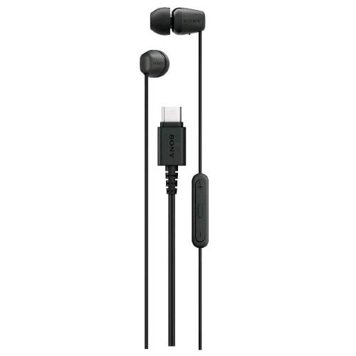 SONY IER-EX15C AURICOLARI CON MICROFONO IN-EAR USB-C CONTROLLO CHIAMATE E VOLUME/MUSICA CAVO ANTI GROVIGLIO NERO