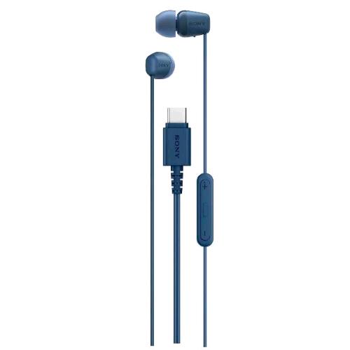 SONY IER-EX15C AURICOLARI CON MICROFONO IN-EAR USB-C CONTROLLO CHIAMATE E VOLUME/MUSICA CAVO ANTI GROVIGLIO BLU