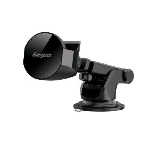 ENERGIZER WIRELESS CAR CHARGING SUPPORTO A VENTOSA CARICABATTERIE 2 IN 1 PER AUTO 15 W CARICA SMARTPHONE E AIRPODS CONTEMPORANEAMENTE NERO