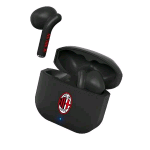 TECHMADE TM-XM201-MIL AURICOLARI BLUETOOTH AC MILAN CONTROLLO CHIAMATE E VOLUME/MUSICA TOUCH CON CUSTODIA DI RICARICA WIRELESS ROSSO NERO
