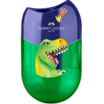FABER CASTELL TEMPERAMATITE DINOSAURO 2 FORI IN PLASTICA CON SERBATOIO CONF 10 Pz.