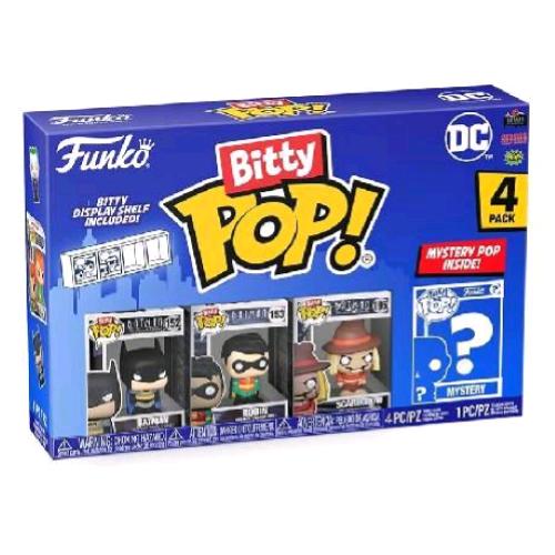 FUNKO POP BITTY POP BATMAN 4PK BATMAN ROBIN SCARECROW E UNA FIGURA MISTERIOSA A SORPRESA
