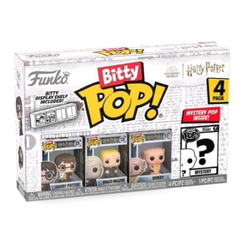 FUNKO POP BITTY POP HARRY POTTER 4PK HARRY POTTER DRACO MALFOY DOBBY E UNA FIGURA MISTERIOSA A SORPRESA