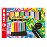 STABILO BOSS ORIGINAL SET DA SCRIVANIA EVIDENZIATORE PUNTA A SCALPELLO 2/5 mm COLORI ASSORTITI CONF 8 Pz. 