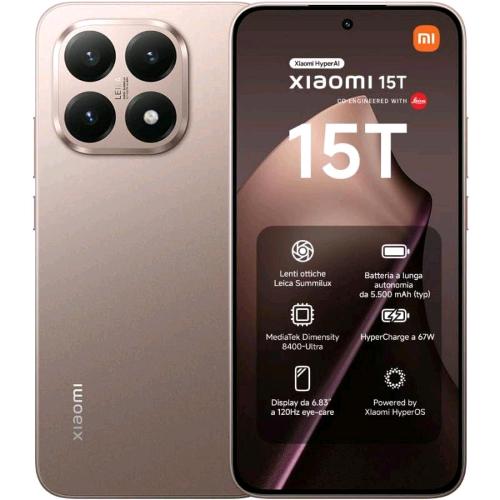 XIAOMI 15T 5G DUAL SIM 6.83" OCTA CORE 256GB RAM 12GB 5G ITALIA ROSE GOLD