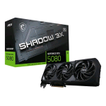 MSI GEFORCE RTX 5080 16G SHADOW 3X OC NVIDIA 16 GB GDDR7 PCI Express x16 5.0 TRIPLE FAN 1 x HDMI 3 x DISPLAYPORT