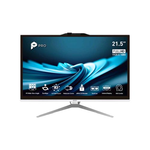 MSI PRO AP222T 14M-262IT ALL IN ONE 21.5" i5-14400 RAM 8GB-SSD 256GB NVMe-INTEL UHD GRAPHICS 730-WEB CAM-WI-FI + GIGABIT ETHERNET-WIN 11 PROF BIANCO