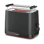 BOSCH TAT3M123 MYMOMENT TOSTAPANE 2 FETTE 7 GRADI DI TOSTATURA VASSOIO RACCOGLIBRICIOLE SPEGNIMENTO AUTOMATICO NERO
