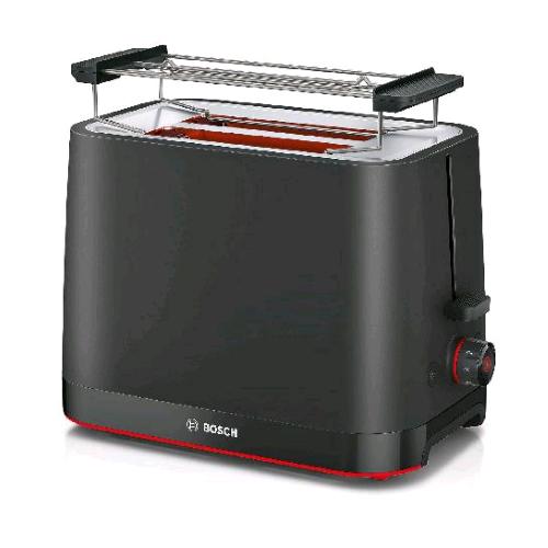 BOSCH TAT3M123 MYMOMENT TOSTAPANE 2 FETTE 7 GRADI DI TOSTATURA VASSOIO RACCOGLIBRICIOLE SPEGNIMENTO AUTOMATICO NERO