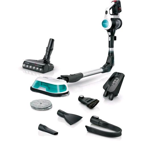 BOSCH UNLIMITED 7 SCOPA ELETTRICA LAVAPAVIMENTI 2 IN 1 SENZA SACCO FILTRO HEPA SPAZZOLA ALLFLOOR DYNAMIC POWER CON ACCESSORI BIANCO