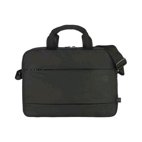 TUCANO GLOBAL 2 BORSA PER NOTEBOOK DA 14" IN PLASTICA RECICLATA TASCA FRONTALE E TASCA INTERNA CON TRACOLLA NERO