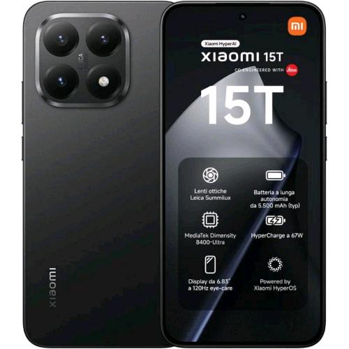 XIAOMI 15T 5G DUAL SIM 6.83" OCTA CORE 512GB RAM 12GB 5G ITALIA BLACK