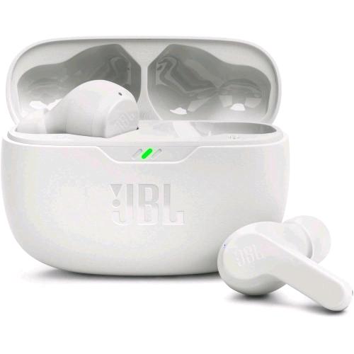 JBL WAVE BEAM AURICOLARI WIRELESS IN-EAR BLUETOOTH, WATERPROOF IP54 E ANTIPOLVERE IPX2, DEEP BASS SOUND, TECNOLOGIA SMART AMBIENT E VOICE AWARE, FINO A 32 H DI AUTONOMIA, BIANCO