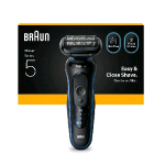 BRAUN 52-B1000S RASOIO ELETTRICO RICARICABILE 3 LAME FLESSIBILI 2 MODALITA' DI RASATURA NERO