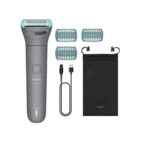 PHILIPS BG3485/15 DEPILATORE CORPO SERIE 3000 RICARICABILE SISTEMA DI RASATURA A TRIPLA PROTEZIONE IMPERMEABILE GRIGIO 
