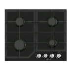 HISENSE GG643B PIANO COTTURA A GAS 4 FUOCHI 60 CM PIANO IN VETRO TEMPERATO NERO