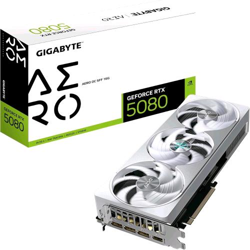 GIGABYTE GEFORCE RTX 5080 AERO OC SFF 16GB SCHEDA GRAFICA RGB 16GB GDDR7 TRIPLE FAN PCI Express 5.0