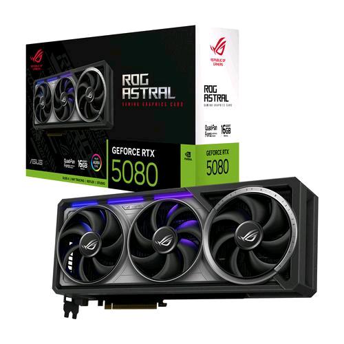 ASUS ROG ASTRAL RTX5080-16G-GAMING NVIDIA GEFORCE RTX 5080 16 GB GDDR7 PCI Express 5.0 TRIPLE FAN 
