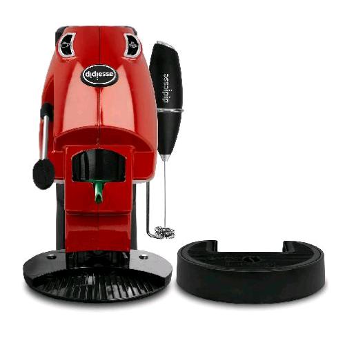 DIDIESSE FROG BABY MACCHINA DA CAFFE' A CIALDE 44 mm 650W SERBATOIO 1.3 LT CON FRULLINO E DOPPIO PORTACIALDA ROSSO