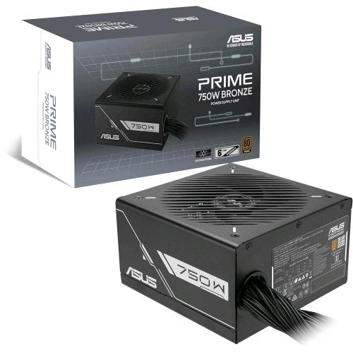 ASUS PRIME ALIMENTATORE 750W 80 PLUS BRONZE MODULARE PCle Gen 5.0 VENTOLA CON DOPPIO CUSCINETTO A SFERA ATX 3.0 NERO